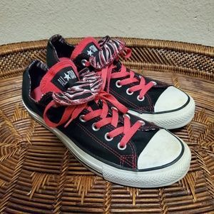 Converse All Star Zebra Print/ Pink Low Tops 8/10